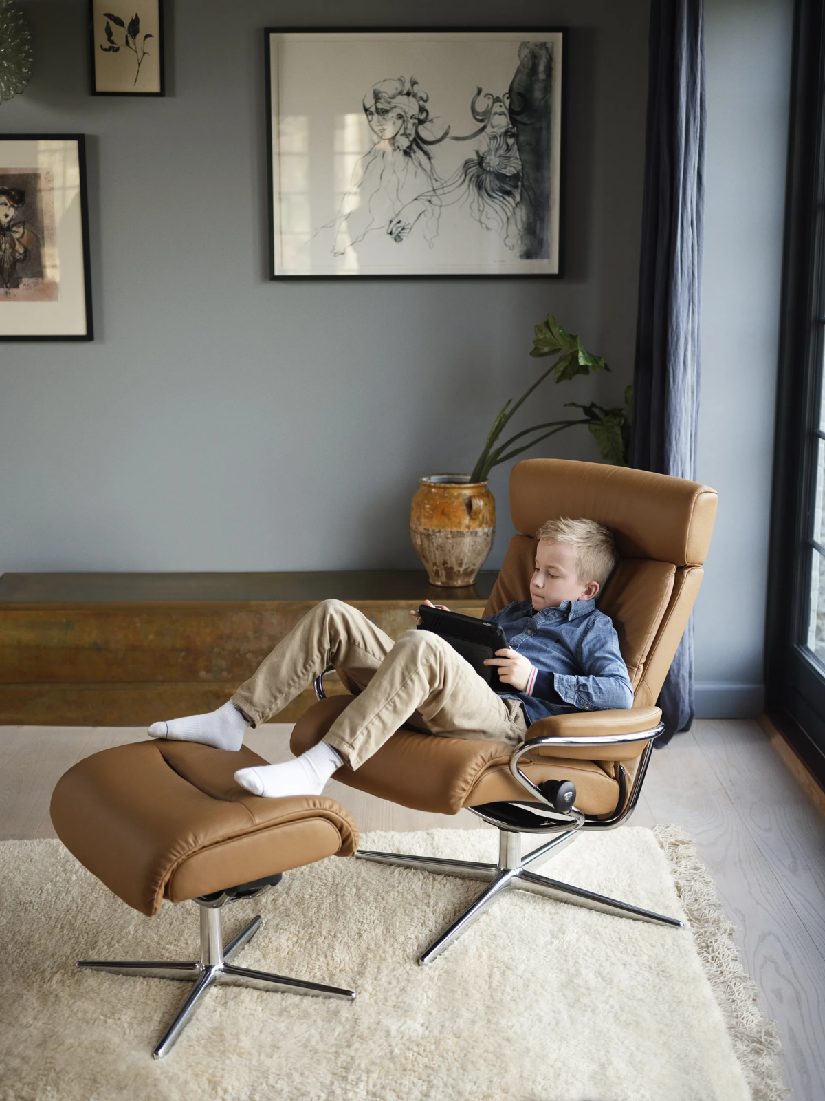 Stressless Tokyo adj Cross Bat New Caramel Polished model